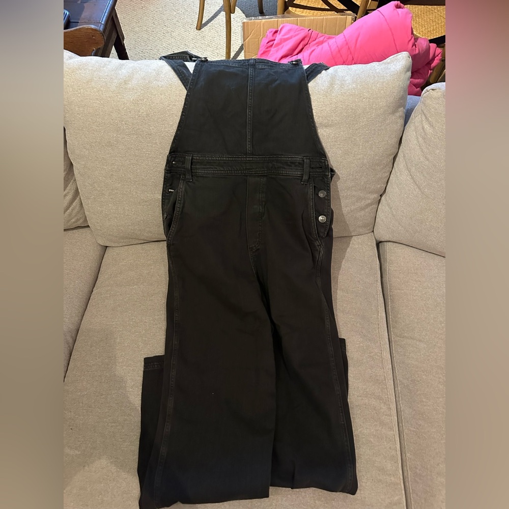 Aerie Charcoal Denim Overalls